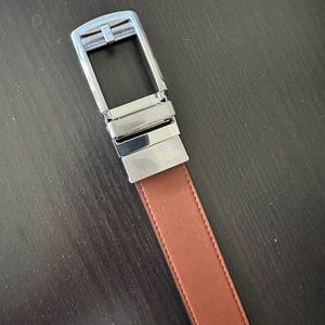 New Men’s Black/Brown Reversible Ratcheting Dress Belt - 28”-32”
